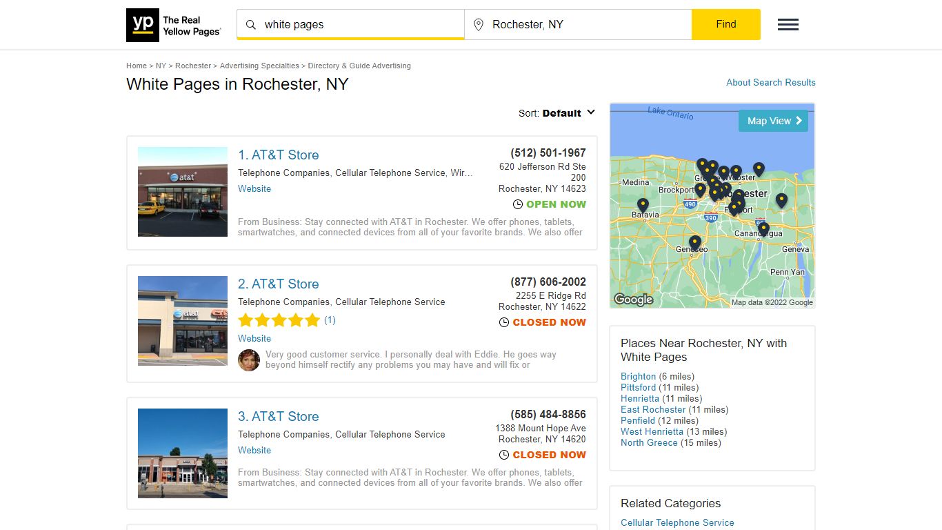 White Pages Locations & Hours Near Rochester, NY - YP.com